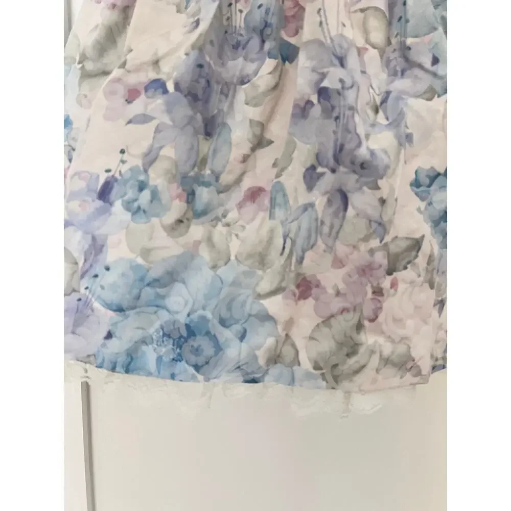 80s Vintage Jessica McClintock Girl's Pastel Floral Special Occassion Dress